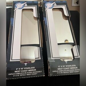 Mirrors w/Convex End Stainless Steel 6x16” & Arm Assemblies -Heavy Duty Trucks